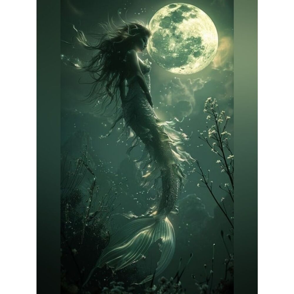Large Custom Fridge Magnet Green Mermaid Home Kitchen Decor